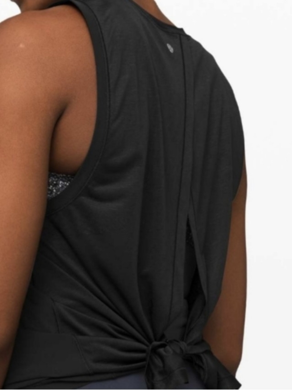 Black Tie-Back Sleeveless Women's Top